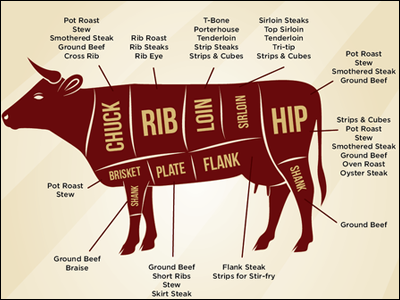 diagram of meat cuts